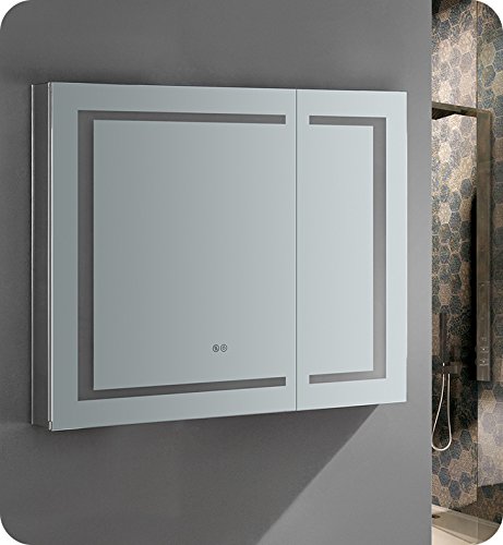 Fresca Spazio 36" Wide x 30" Tall Bathroom Medicine Cabinet w/LED Lighting & Defogger