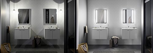 KOHLER K-99009-TL-NA Verdera 34 inch x 30 inch LED Lighted Bathroom Medicine Cabinet, Slow Close Hinge, Internal Magnifying Mirror; Aluminum; Recess or Surface Mount; 2 Doors