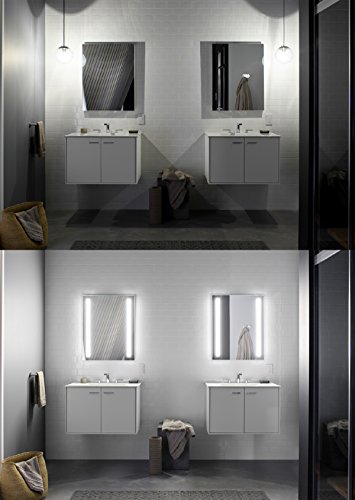 KOHLER K-99009-TL-NA Verdera 34 inch x 30 inch LED Lighted Bathroom Medicine Cabinet, Slow Close Hinge, Internal Magnifying Mirror; Aluminum; Recess or Surface Mount; 2 Doors