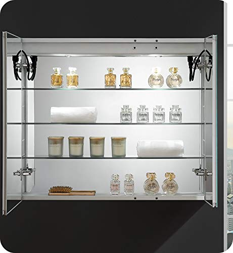 Fresca Spazio 36" Wide x 30" Tall Bathroom Medicine Cabinet w/LED Lighting & Defogger