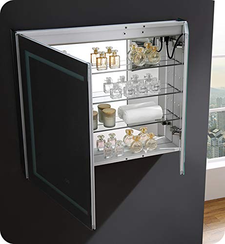 Fresca Spazio 36" Wide x 30" Tall Bathroom Medicine Cabinet w/LED Lighting & Defogger