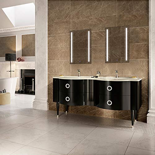 Krugg Kinetic LED Medicine Cabinet| Recessed or Surface Mount Mirror Cabinet w/Dimmer & Defogger (20"x30" Left Hinge)