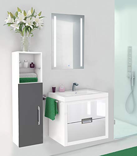 Krugg Kinetic LED Medicine Cabinet| Recessed or Surface Mount Mirror Cabinet w/Dimmer & Defogger (20"x30" Left Hinge)