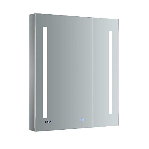 Fresca Tiempo 30" Wide x 36" Tall Bathroom Medicine Cabinet w/LED Lighting & Defogger