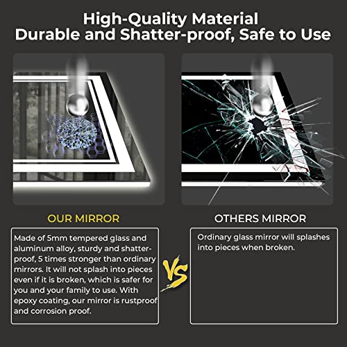 Dimmable LED Bathroom Mirror with Anti-Fog Lights