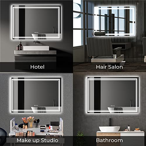 Dimmable LED Bathroom Mirror with Anti-Fog Lights