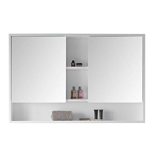 Fine Fixtures Surface Mount 45" Bathroom Medicine Cabinet, White.