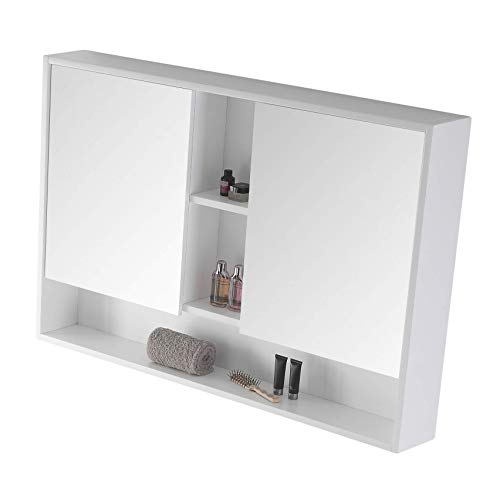 Fine Fixtures Surface Mount 45" Bathroom Medicine Cabinet, White.