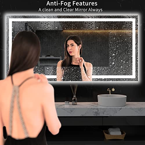 60X36 Dimmable LED Backlit Bathroom Mirror