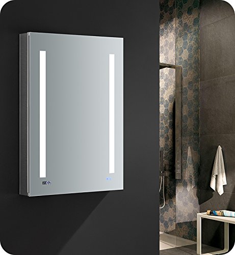 Fresca Tiempo 24" Wide x 36" Tall Bathroom Medicine Cabinet w/LED Lighting & Defogger
