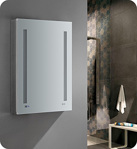 Fresca Tiempo 24" Wide x 36" Tall Bathroom Medicine Cabinet w/LED Lighting & Defogger