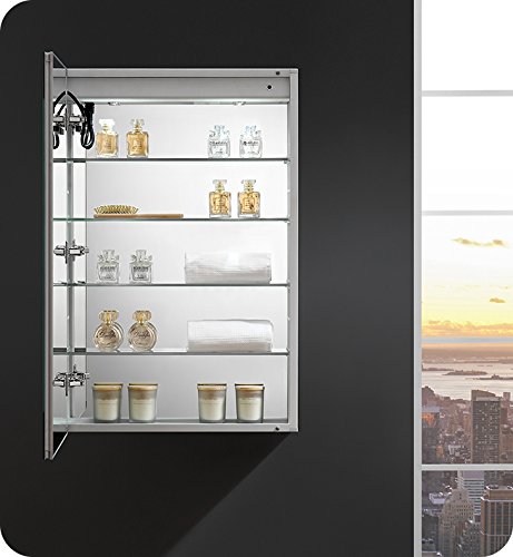 Fresca Tiempo 24" Wide x 36" Tall Bathroom Medicine Cabinet w/LED Lighting & Defogger