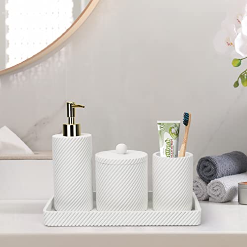 4-Piece Pearl White Bathroom Accessories Set