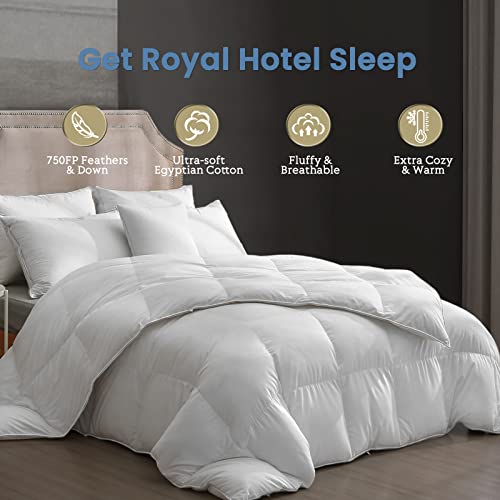 Ultra-Soft White Down Comforter for Full/Queen Beds