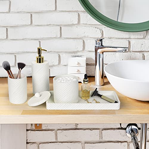 4-Piece Pearl White Bathroom Accessories Set