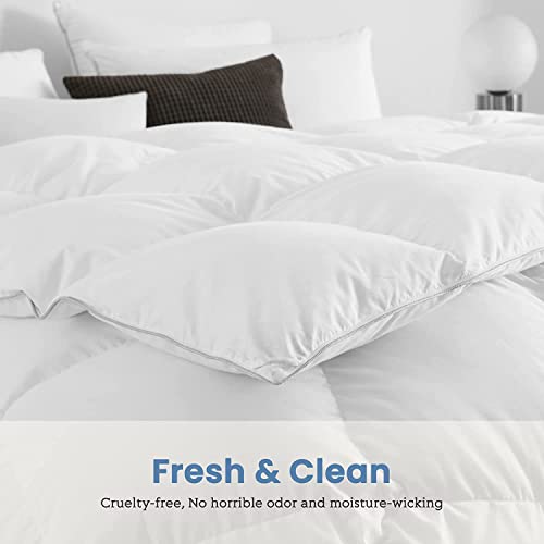 Ultra-Soft White Down Comforter for Full/Queen Beds