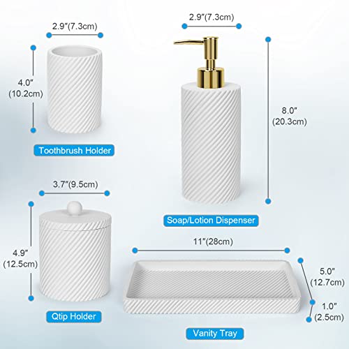 4-Piece Pearl White Bathroom Accessories Set