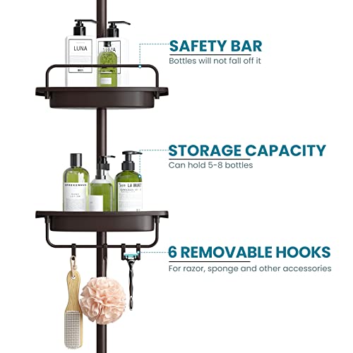 ALLZONE Rustproof Adjustable Corner Shower Caddy