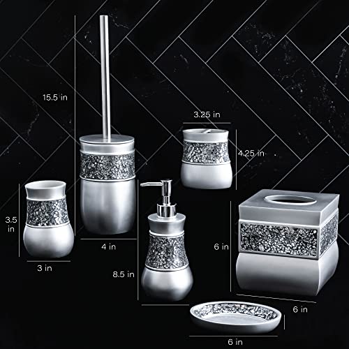 Elegant Silver 6-Piece Bathroom Accessory Set