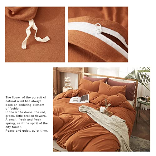 Caramel Pumpkin Soft Cotton Duvet Cover Set