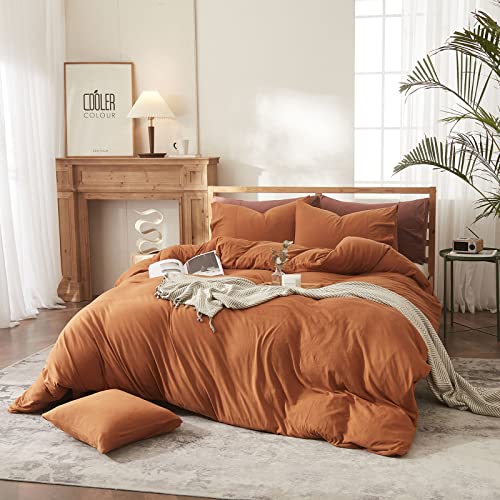Caramel Pumpkin Soft Cotton Duvet Cover Set