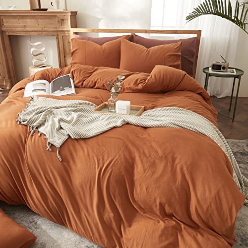 Caramel Pumpkin Soft Cotton Duvet Cover Set
