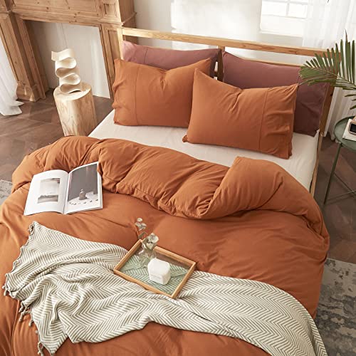Caramel Pumpkin Soft Cotton Duvet Cover Set