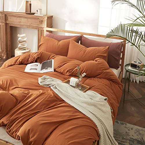 Caramel Pumpkin Soft Cotton Duvet Cover Set
