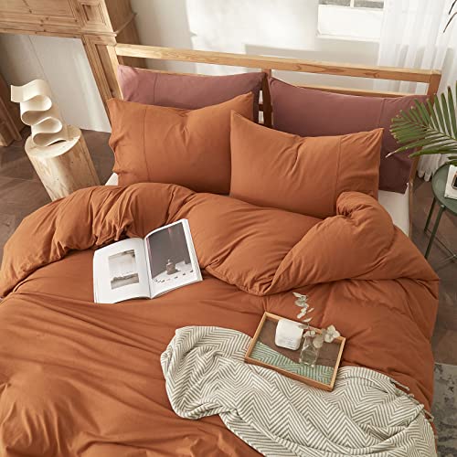 Caramel Pumpkin Soft Cotton Duvet Cover Set