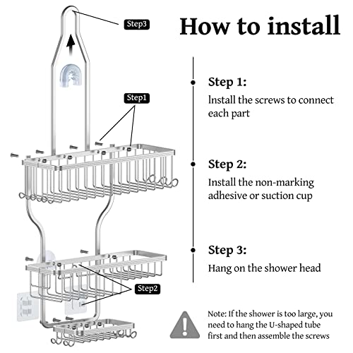 YASONIC Shower Caddy Never Rust Aluminum