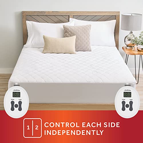 Sunbeam Restful Quilted Water Resistant Heated Mattress Pad - Queen