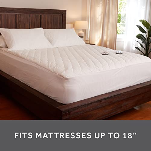 Sunbeam Restful Quilted Water Resistant Heated Mattress Pad - Queen