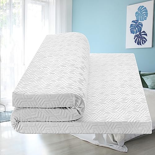 UniPon 4 Inch Gel Memory Foam Mattress Topper Queen, Medium Firm Mattress Topper, High Density Foam Bed Topper for Pressure Relief, Removable & Washable Cover, CertiPUR-US Certified