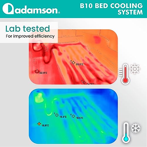 Adamson B10 Bed Cooling System - New 2023-100% Cotton Mattress Cooling Bed Pad for Night Sweats - Water Bed Cooler Ideal for Hot Sleepers Twin - 75” L x 39” W - 5-Year Manufacturer Warranty