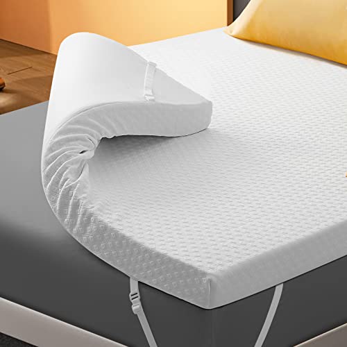 3 Inch Gel Memory Foam Mattress Topper Queen Size, Cooling Mattress Pad for Back Pain, with Removable Bamboo Cover,Bed Topper Soft & Breathable