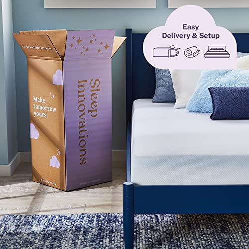 Sleep Innovations Marley 8 Inch Cooling Gel Memory Foam Mattress with Airflow Channel Foam for Breathability, California King Size, Bed in a Box, Medium Firm Support