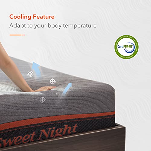 Sweetnight Queen Mattress in a Box, 10" Gel Infused Queen Memory Foam Mattress, Flippable Mattress with Three Firmnesses Levels, Queen Size Bed Mattress for Cool Sleep and Balance Support