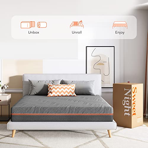 Sweetnight Queen Mattress in a Box, 10" Gel Infused Queen Memory Foam Mattress, Flippable Mattress with Three Firmnesses Levels, Queen Size Bed Mattress for Cool Sleep and Balance Support