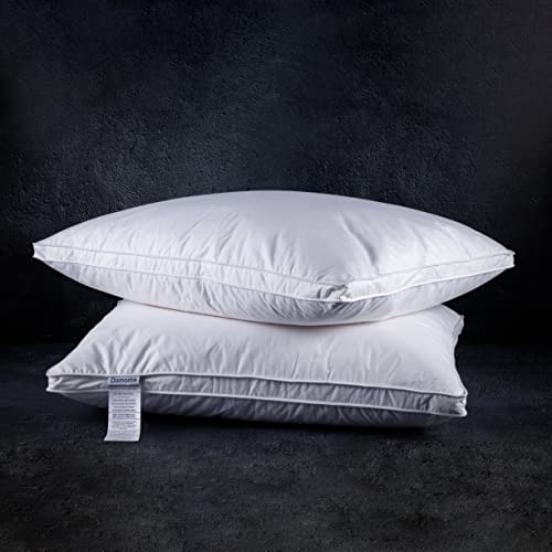 Damome Soft Down Pillows for Sleeping(2 Pack), King(20inx36in) - White Goose Down Feather Bed Pillow Inserts, 100% Cotton Cover,Lightweight, Fluffy Sleeping Pillows for All Sleepers