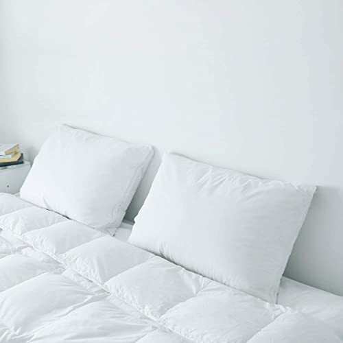 Damome Soft Down Pillows for Sleeping(2 Pack), King(20inx36in) - White Goose Down Feather Bed Pillow Inserts, 100% Cotton Cover,Lightweight, Fluffy Sleeping Pillows for All Sleepers