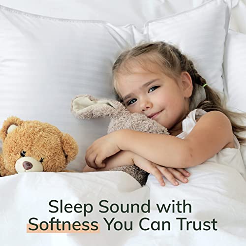 Fern and Willow Pillows for Sleeping - Set of 2 Standard Size/Kids Size Down Alternative Pillow Set w/Luxury Plush Cooling Gel for Side, Back & Stomach Sleepers