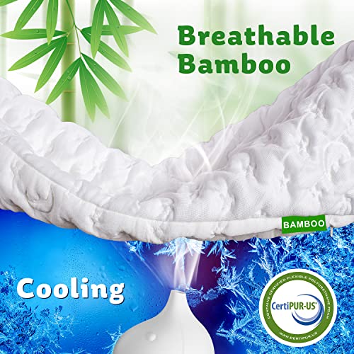 Cooling Side Sleeper Pillow for Neck and Shoulder Pain, Luxury Shredded Memory FoamBed Pillows for Sleeping Set of 2- Adjustable Queen Size Curved Pillow Neck Pillow- Bamboo Washable Pillow Cover