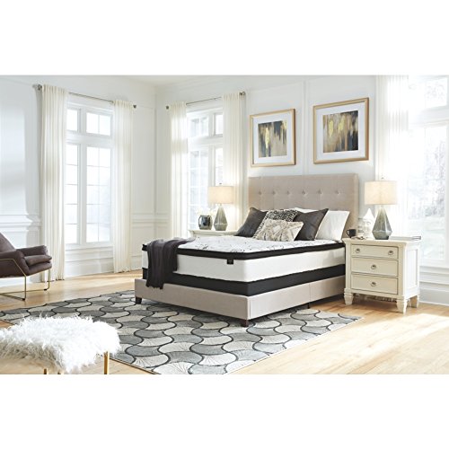 Signature Design by Ashley Chime 12 Inch Plush Hybrid Mattress, CertiPUR-US Certified Foam, Full, White