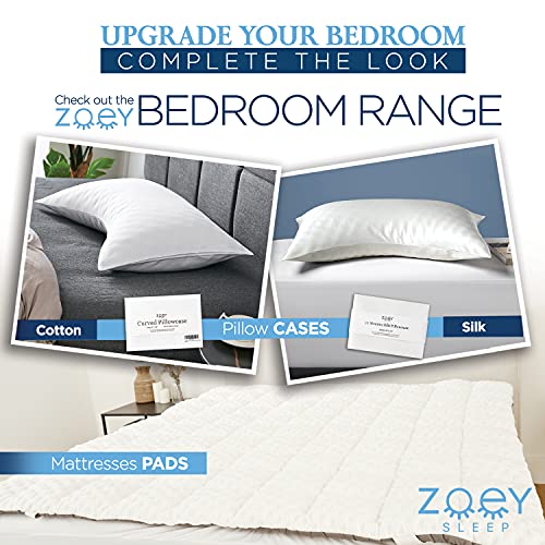 Zoey Sleep Side Sleep Pillow for Neck and Shoulder Pain Relief - Adjustable Memory Foam Bed Pillows for Sleeping - Soft Plush Machine Washable Pillow Cover - King Size Bed Pillow 19" x 36"