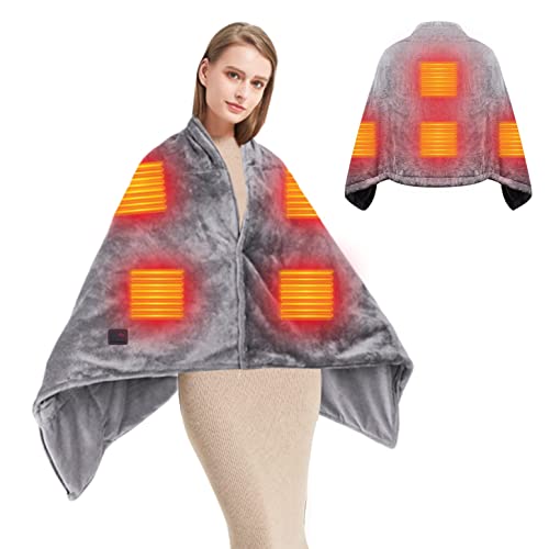 USB Heated Blanket,Heated Car Blanket,Machine Washable Super Cozy Soft Heated Blanket with 3 Heating Levels & Timing Function