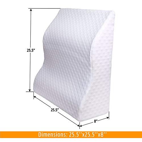 aeris Memory Foam Wedge Pillow for Sleeping - Unique Curved Design - Incline Post Surgery Pillow - Acid Reflux, Heartburn, GERD, Snoring - Washable Cover