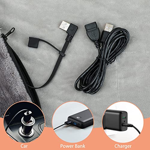 USB Heated Blanket,Heated Car Blanket,Machine Washable Super Cozy Soft Heated Blanket with 3 Heating Levels & Timing Function