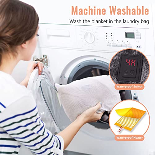 USB Heated Blanket,Heated Car Blanket,Machine Washable Super Cozy Soft Heated Blanket with 3 Heating Levels & Timing Function