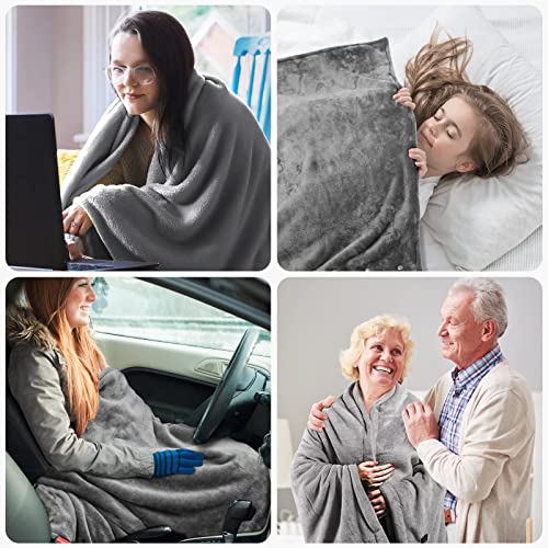 USB Heated Blanket,Heated Car Blanket,Machine Washable Super Cozy Soft Heated Blanket with 3 Heating Levels & Timing Function