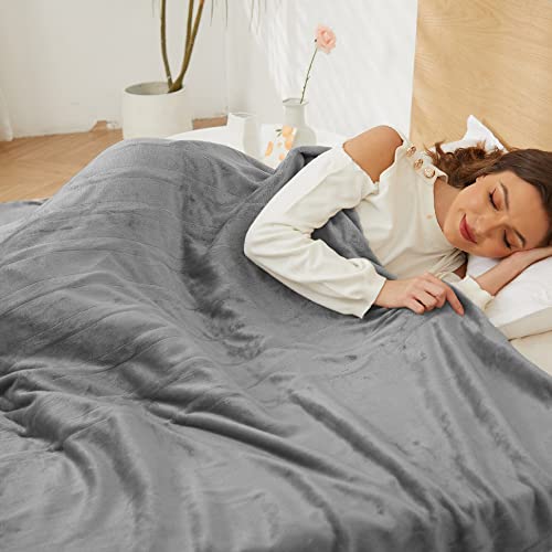 Electric Heated Blanket 72"x84" Full Size with 4 Heating Levels and 10 Hours Auto-Off Large Oversized Heating Blanket with Soft Plush Fabric for Bedding - Gray